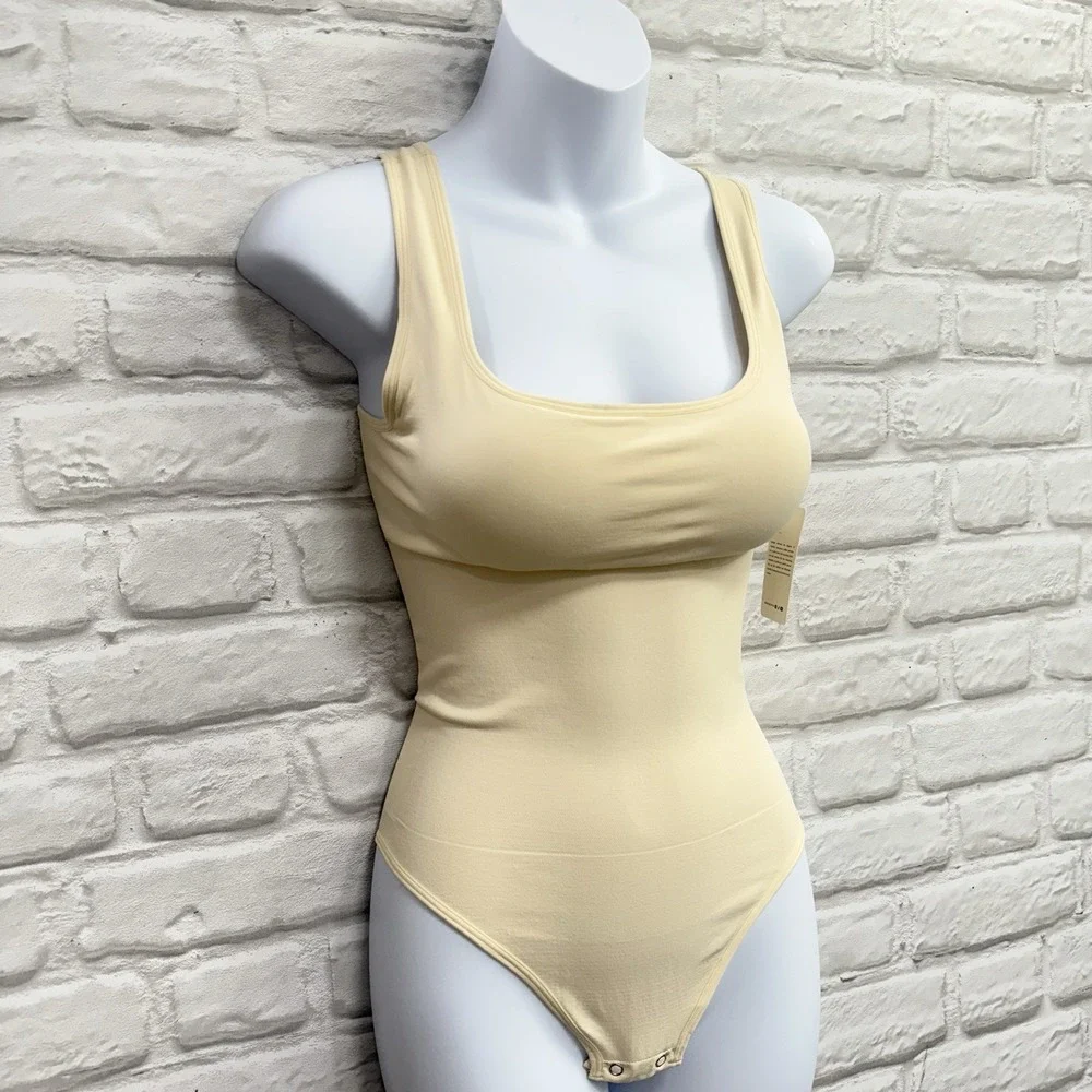 FeelinGirl Womens Bodysuit Control Sculpting Foundation Thong Shapewear Beige XS